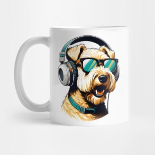 Soft Coated Wheaten Terrier Smiling DJ with Headphones and Sunglasses Mug